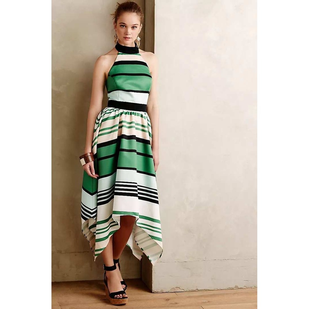 Troubadour Anthropologie Candymint‎ Halter Midi Dress Fit & Flare